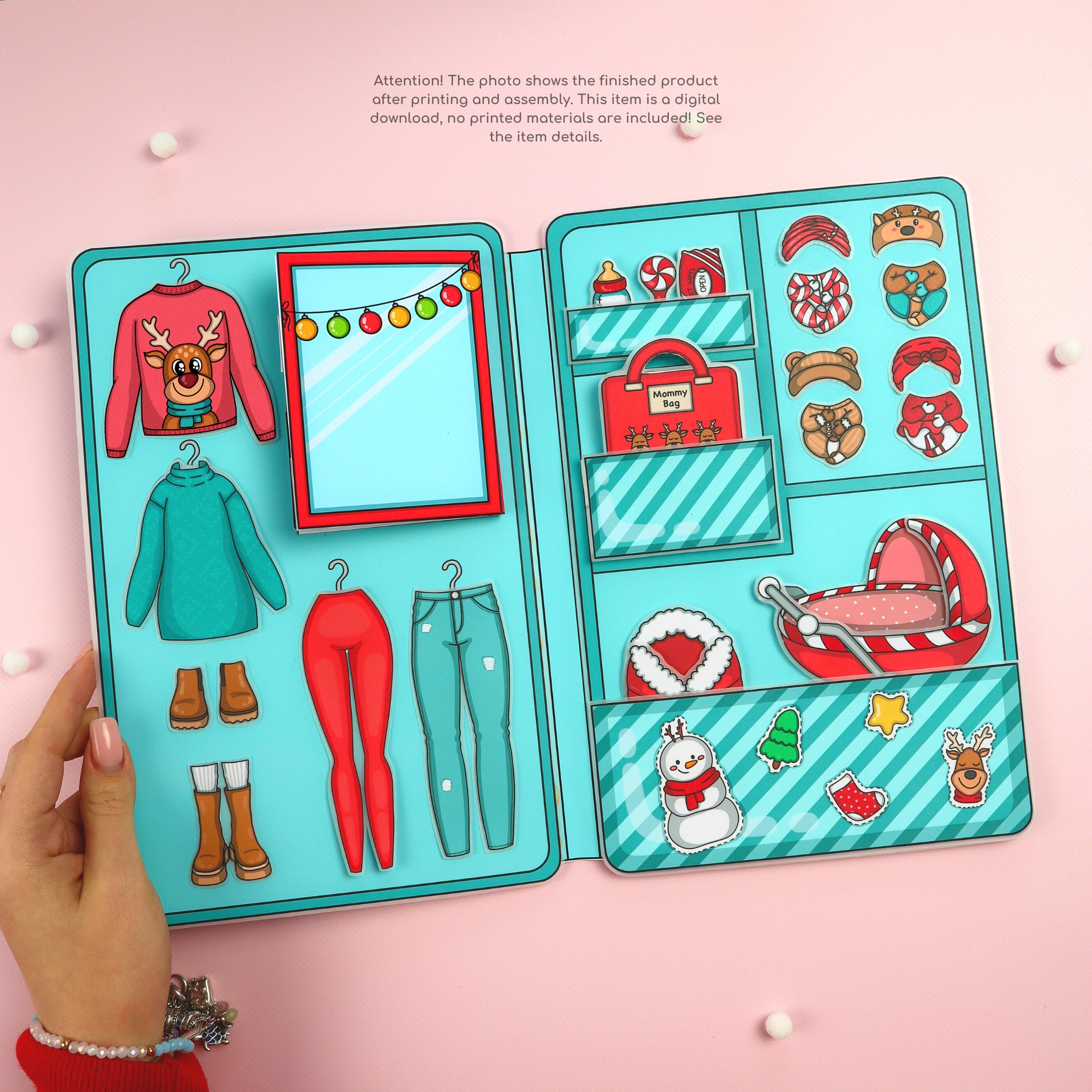 Qianly Activité préscolaire autocollant livres habiller princesse poupée  autocollant amovible artisanat jeu voyage autocollant livre drôle pour