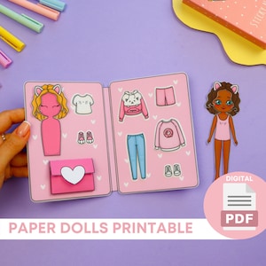 Clothes For Paper Dolls Printable DIY Activities, Girls Activity Book, Paper Crafts for Kids