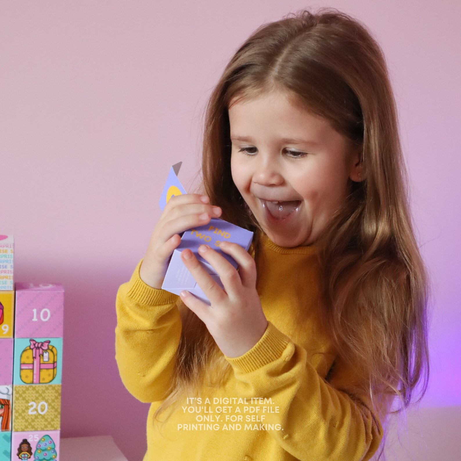 Printable Advent Calendar for Kids Instant Download DIY Etsy