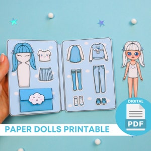 Clothes For Paper Dolls Printable DIY Activities, Girls Activity Book, Paper Crafts for Kids