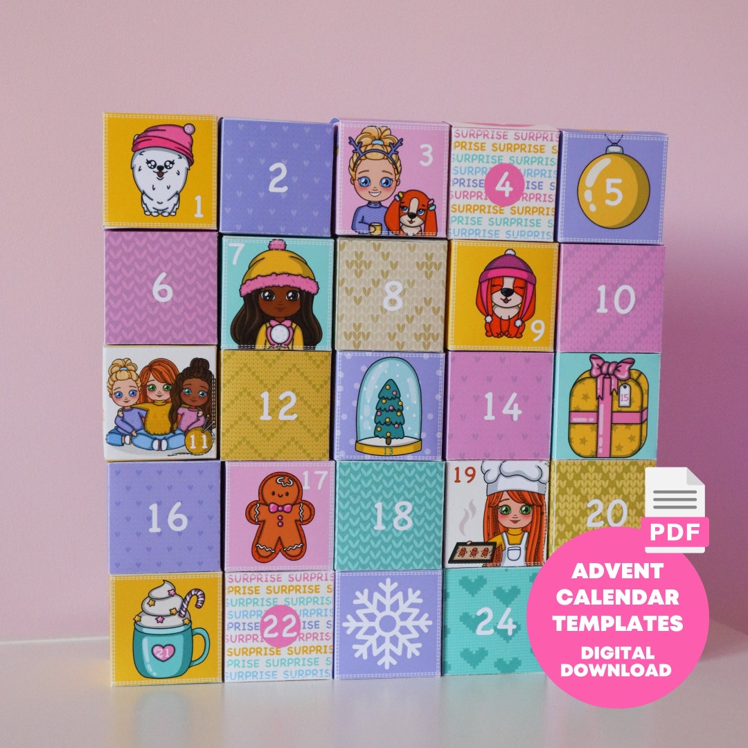 Printable Advent Calendar For Kids Instant Download DIY Etsy printable-advent-calendars-printable-word-searches