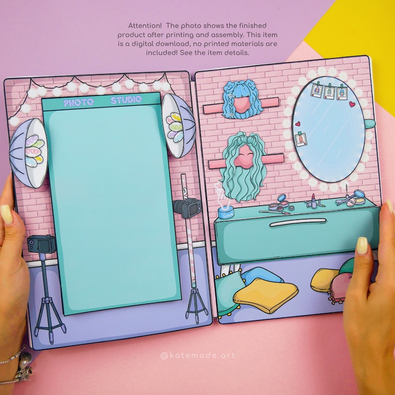 Printable Paper Dollhouse and Paper Dolls Busy Book & Activities for Kids image 4