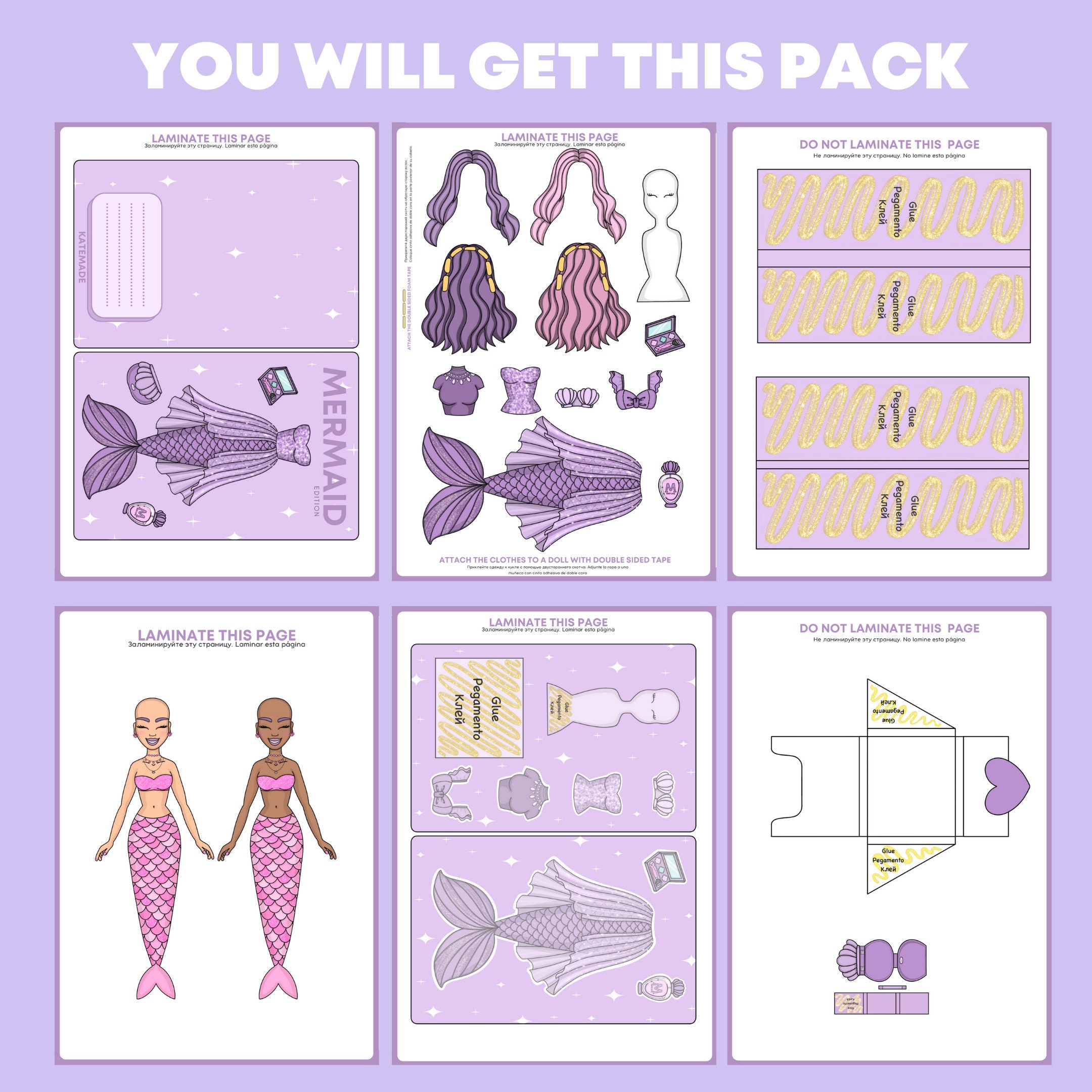 Buy Printable Paper Dolls Mermaid Clothes DIY Activities 43 OFF