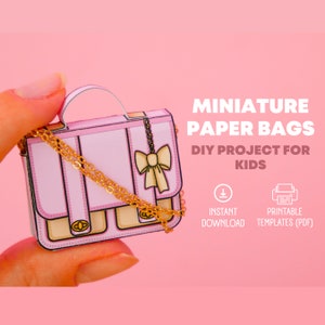 DIY Project for Kids Printable templates Miniature Bags, Paper Dolls, Activities for Toddlers