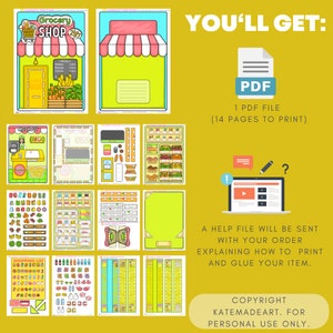 Printable Grocery Shop for Kids, Busy Book, Quiet Books, Pretend Play ...