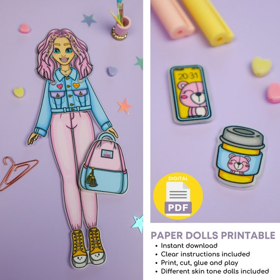 Printable Dollhouse for Paper Dolls Digital download DIY -  Portugal