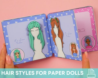 Hair Styles for Paper Dolls Printable Activities for Kids