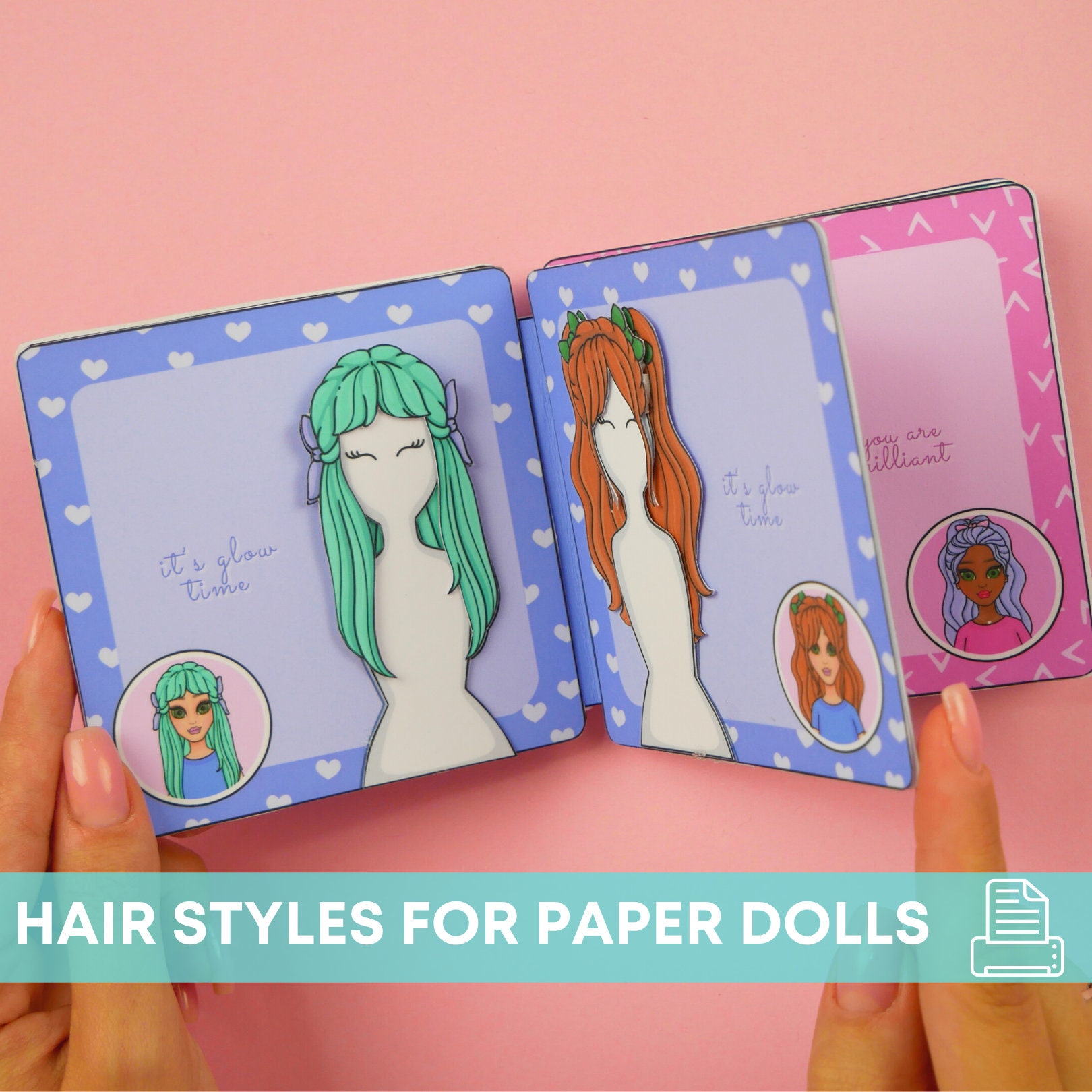 Hair Styles for Paper Dolls Printable Activities for Kids - Etsy Hair Styles for Paper Dolls Printable Activities for Kids - Etsy