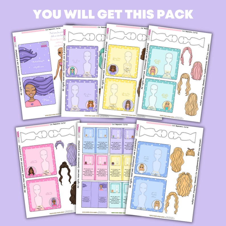 Hair Styles for Paper Dolls Printable Activities for Kids - Etsy