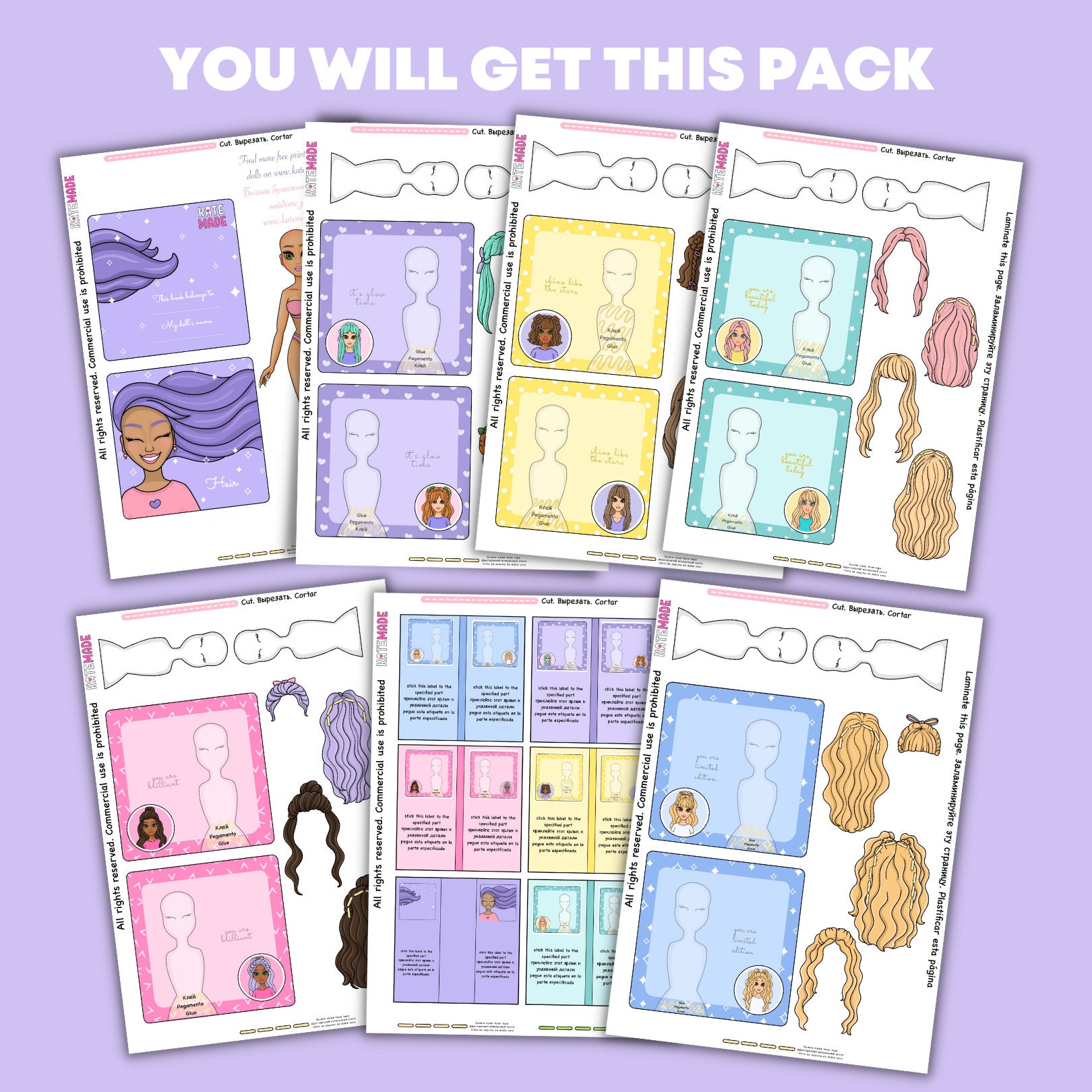 Hair Styles for Paper Dolls Printable Activities for Kids - Etsy