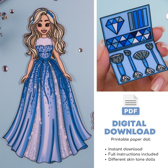 Paper Doll Color, Cut, Play Princess Dress Up: Coloring book for kids -  Princess paper dolls