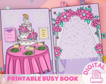 Printable Busy Book for Kids DIY Wedding Hall & Paper Dolls
