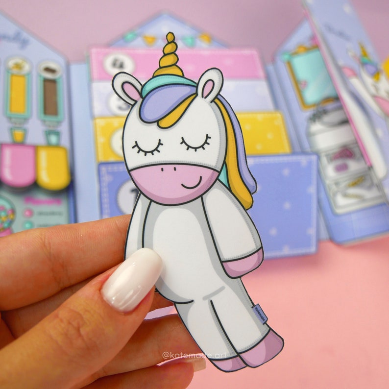 Printable DIY Project for Kids Unicorn Dollhouse Paper Dolls - Etsy