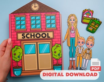 Printable School  Busy book for kids, PDF, Instant download, DIY Kits for Kids