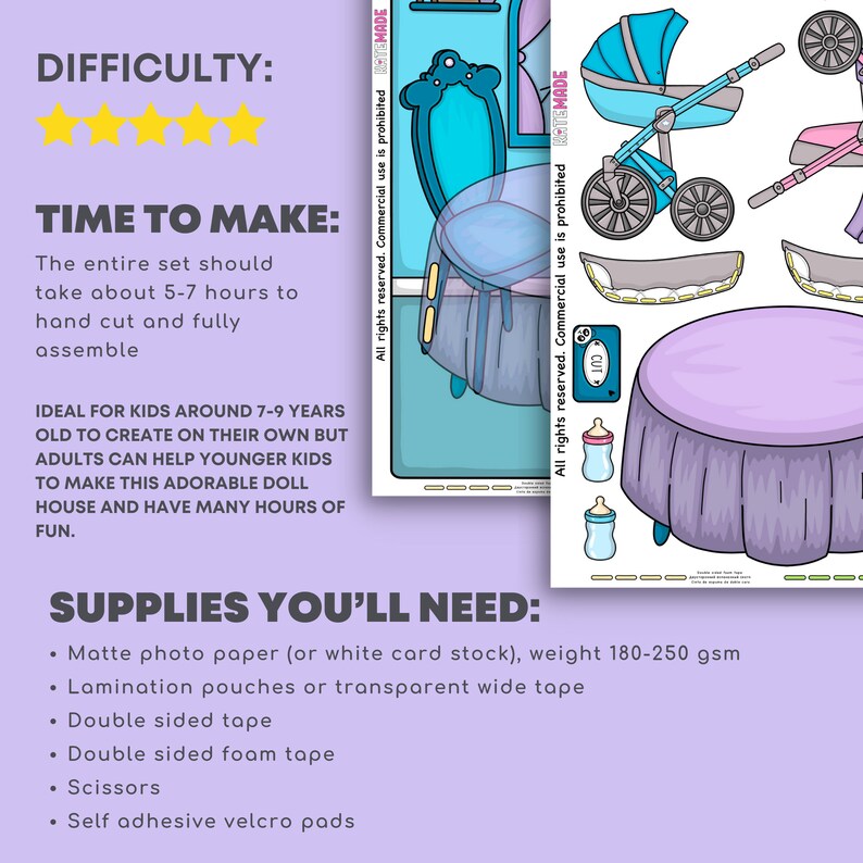 Printable Dollhouse for Paper Dolls Digital Download DIY - Etsy