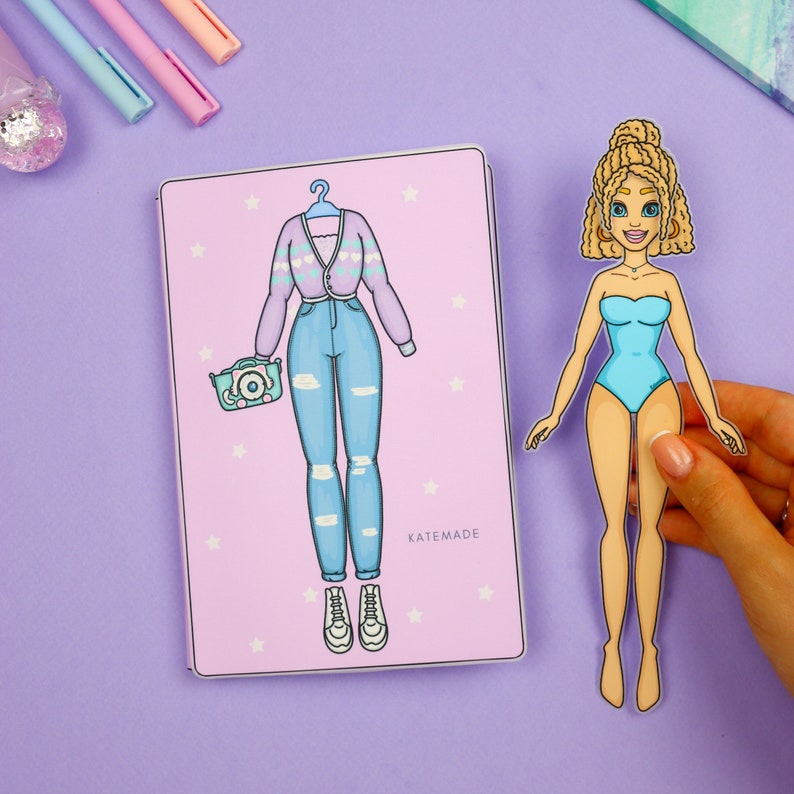 Clothes For Paper Dolls Printable DIY Activities, Girls Activity Book, Paper Crafts for Kids image 2