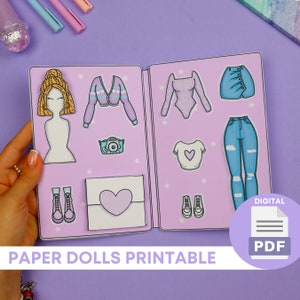 Clothes For Paper Dolls Printable DIY Activities, Girls Activity Book, Paper Crafts for Kids image 1