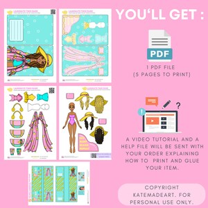 Printable Beach Outfit for Paper Dolls Clothes Printable DIY Activities ...