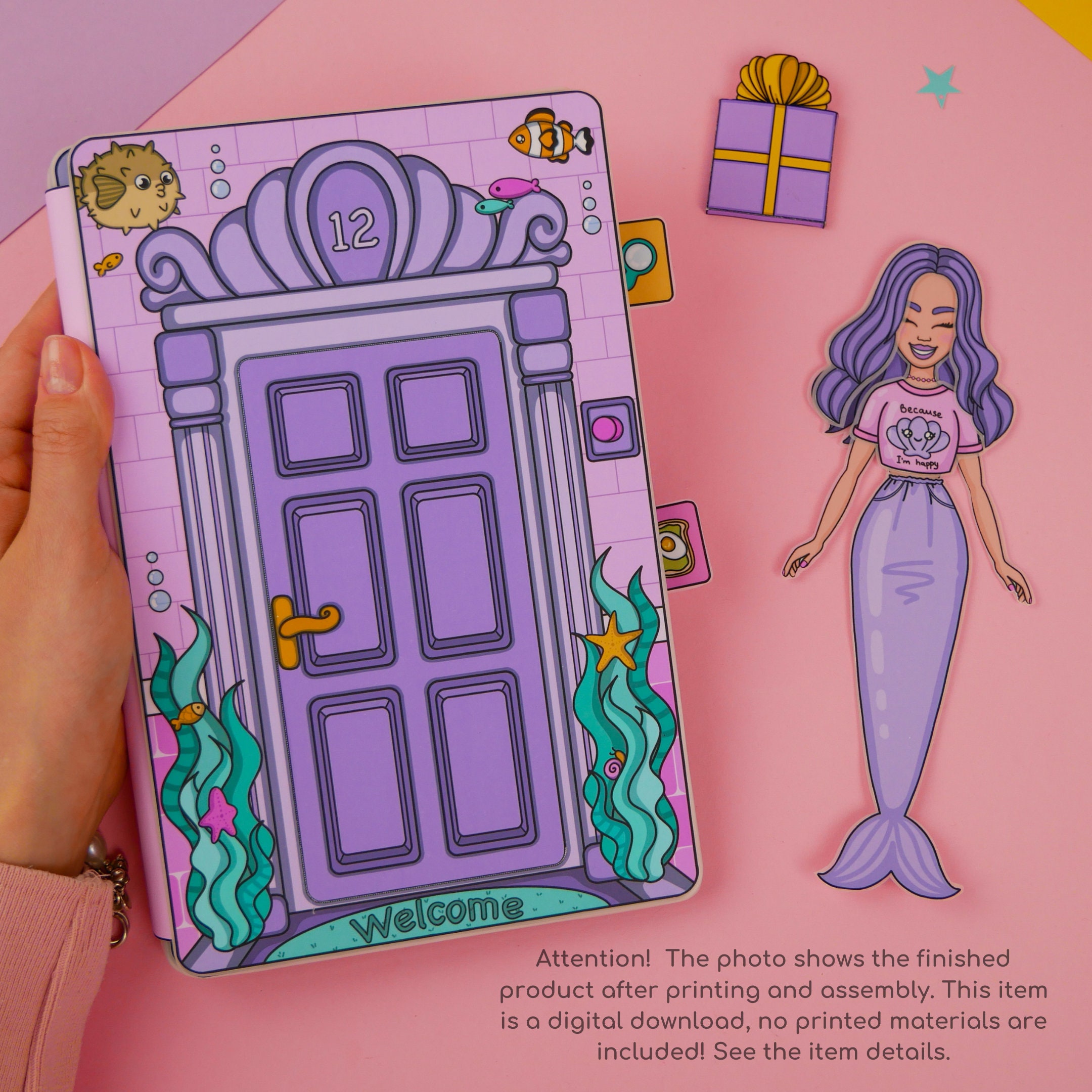 Printable Dollhouse Girls Activity Book Mermaid Printable -  Portugal