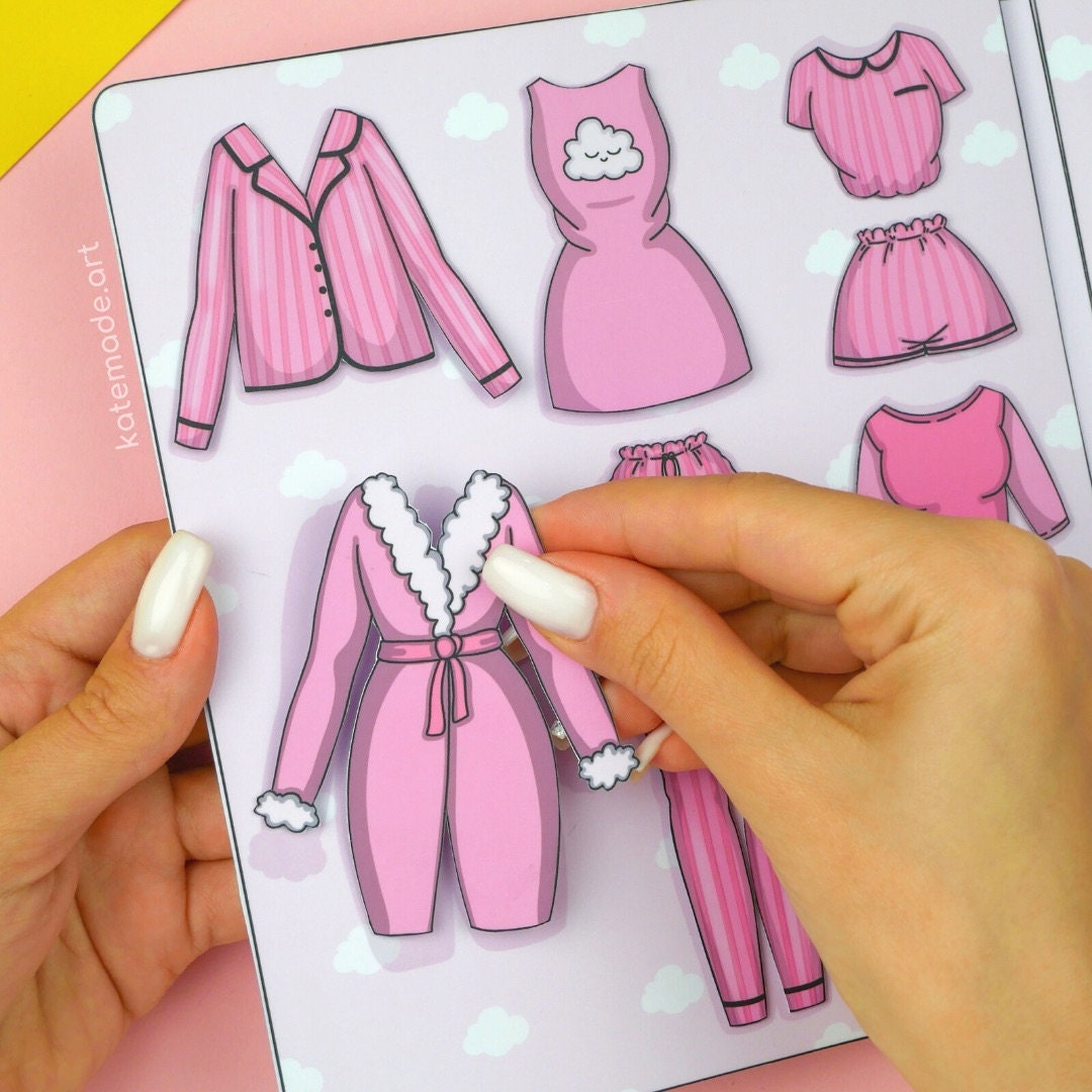 Pink Pajamas Pack For Paper Dolls Printable For Kids Denmark Pink Pajamas Pack For Paper Dolls Printable For Kids Denmark