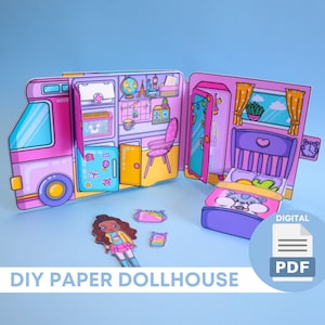 Printable Dollhouse - Girls Activity Book, Camper Printable, Paper Crafts for Kids, Paper Doll House