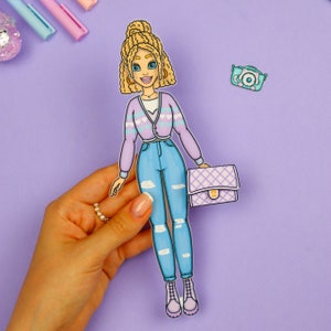 Clothes For Paper Dolls Printable DIY Activities, Girls Activity Book, Paper Crafts for Kids image 5