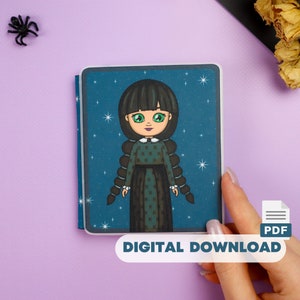 Gothic Doll Digital Template for Kids - Printable Paper Craft DIY project