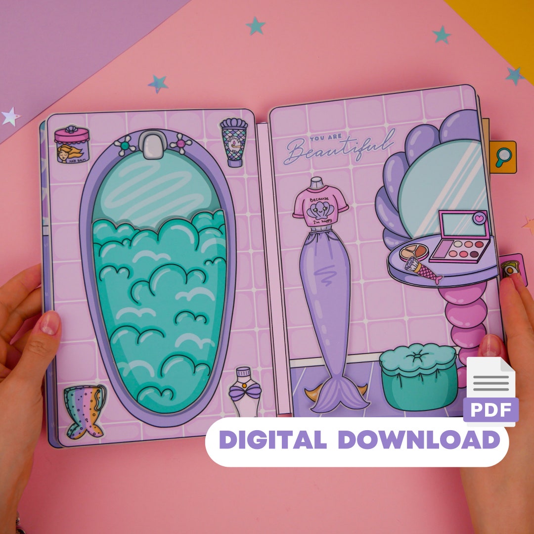 Printable Dollhouse Girls Activity Book Mermaid Printable