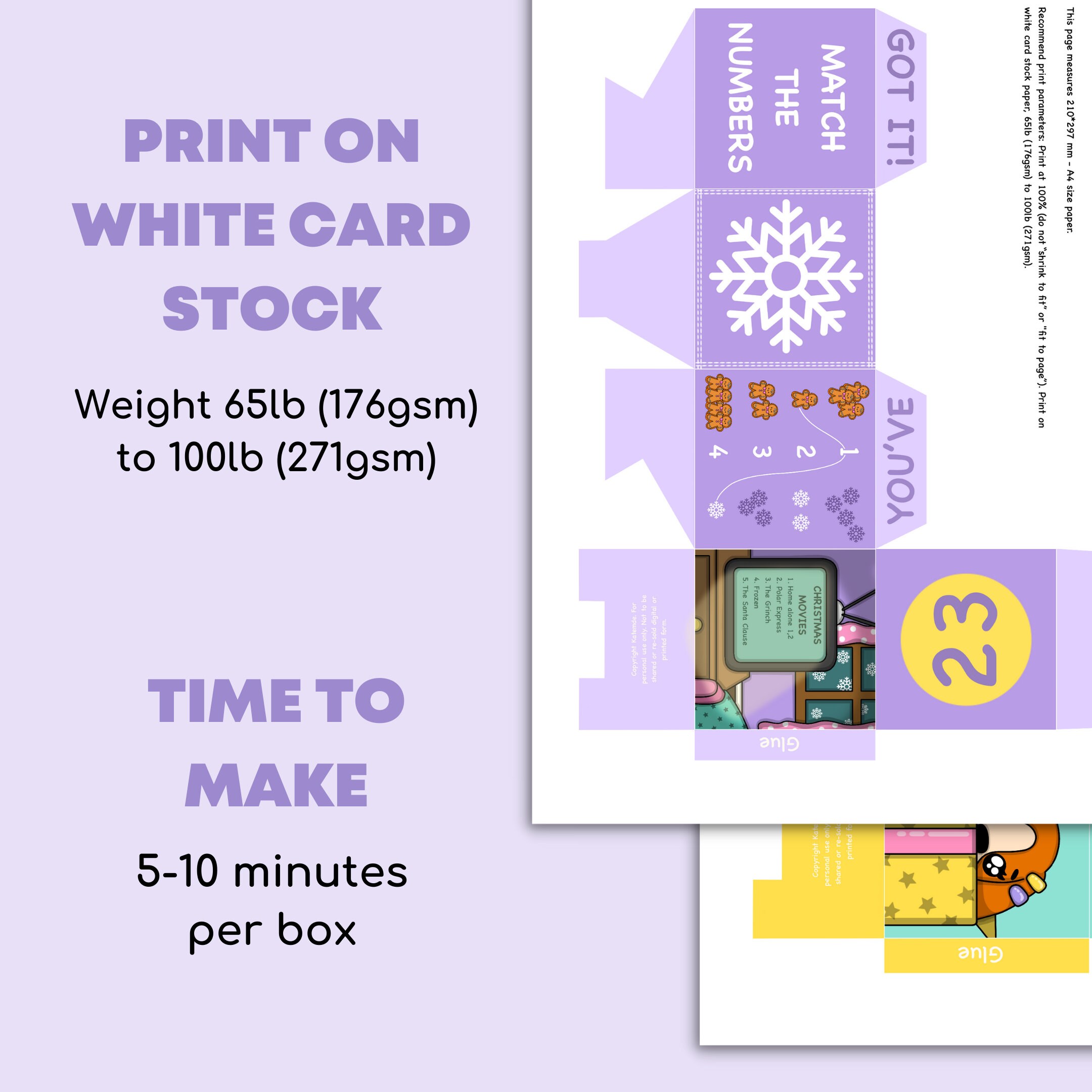 Printable Advent Calendar for Kids Instant Download DIY - Etsy