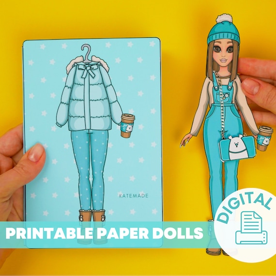 Clothes for Paper Dolls Printable DIY Activities, Girls Activity Book,  Paper Crafts for Kids 