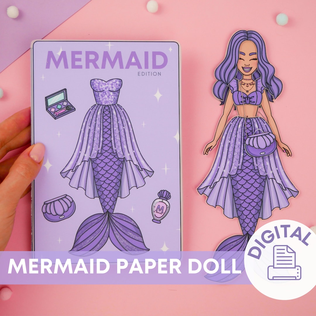 Printable Paper Dolls Mermaid & Clothes DIY Activities for