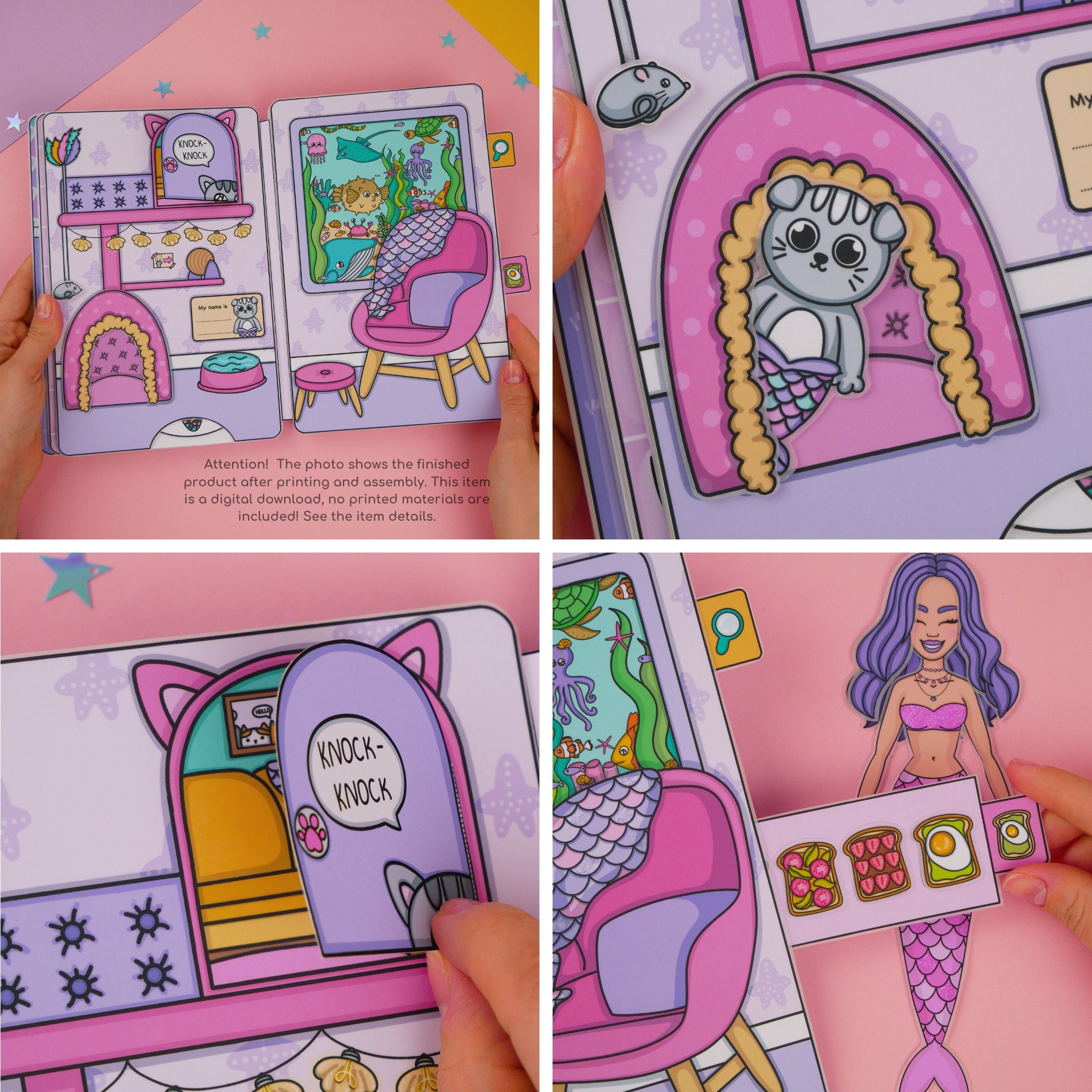 Printable Dollhouse Girls Activity Book Mermaid Printable -  Portugal