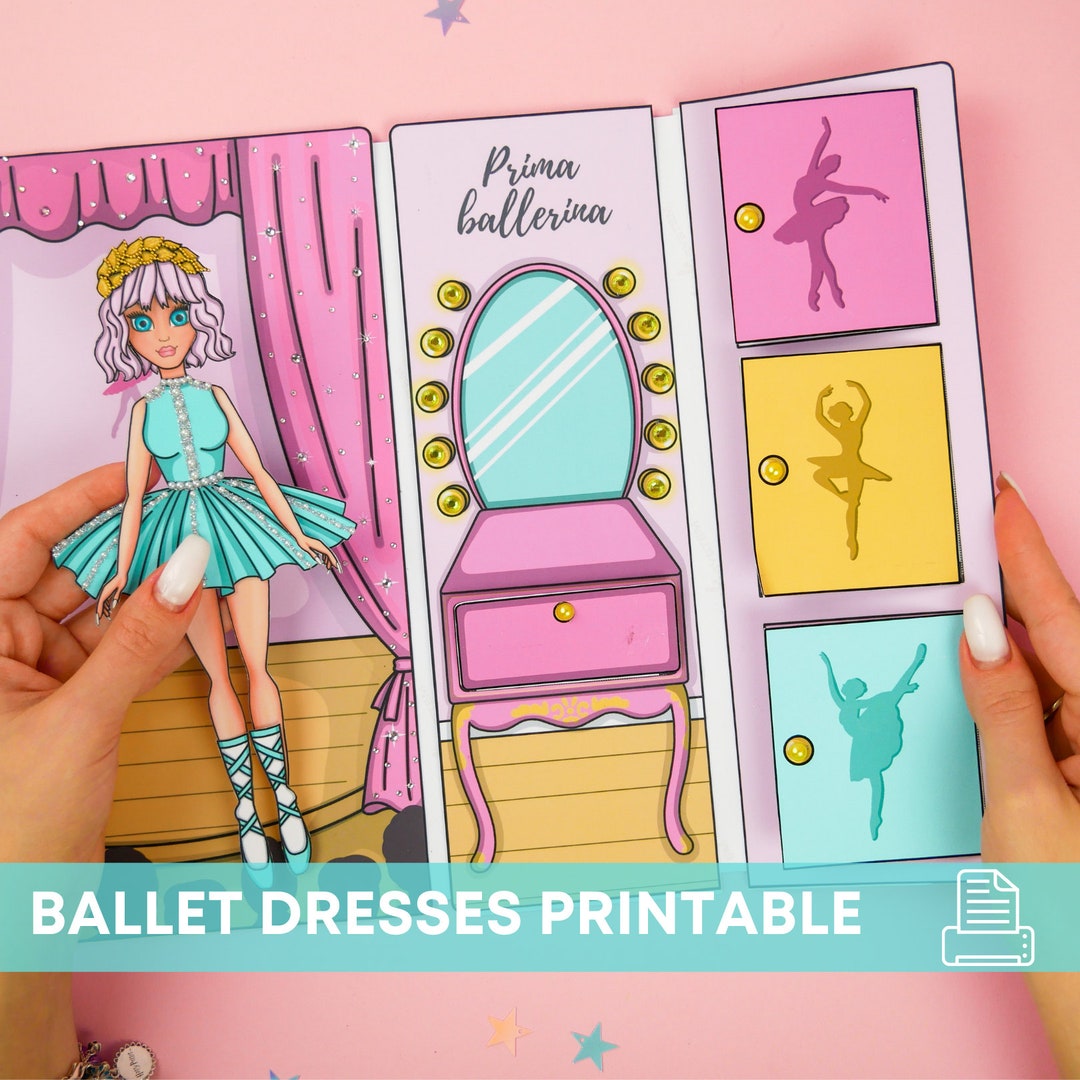 Clothes for Paper Dolls Printable DIY Activities, Girls Activity Book,  Paper Crafts for Kids 