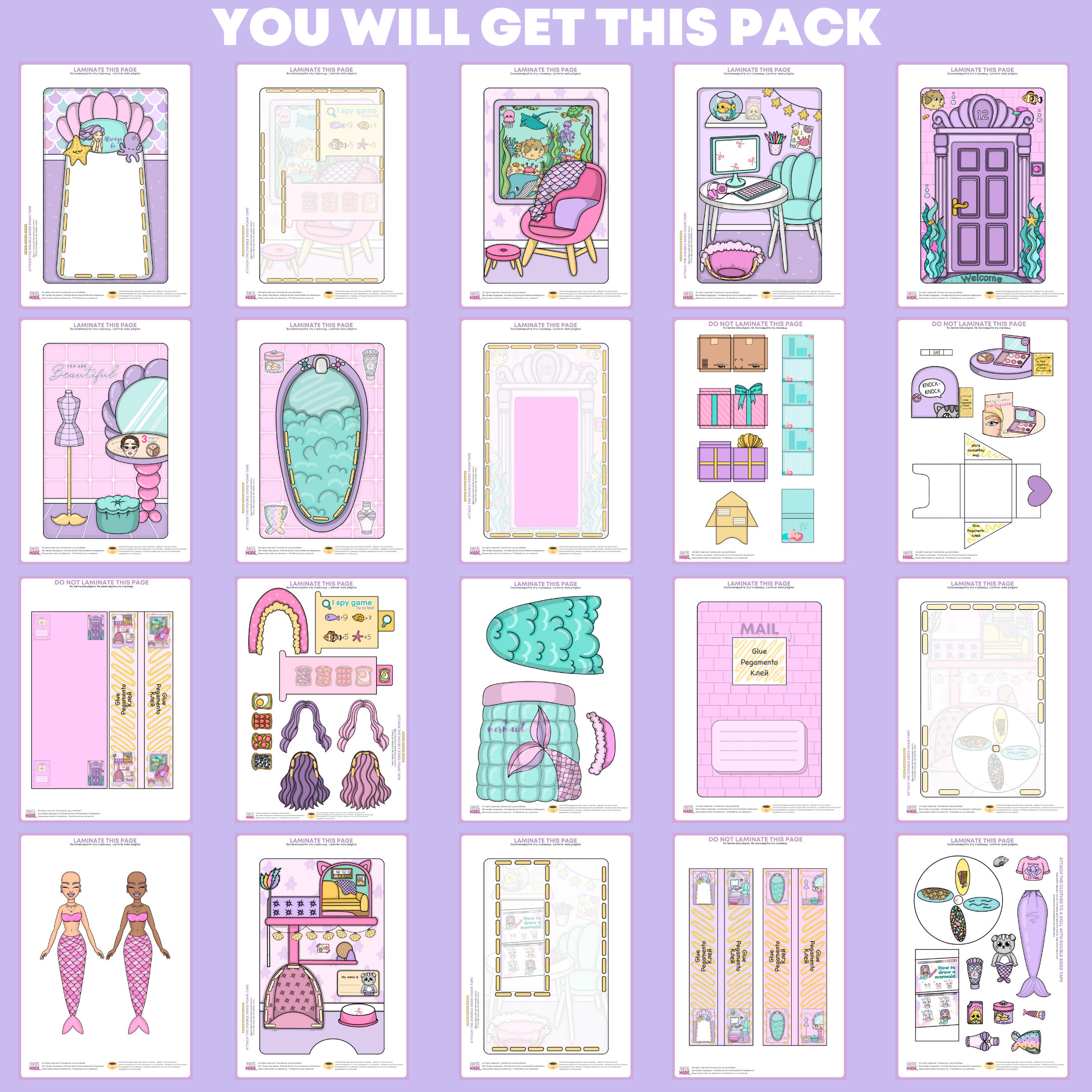 Printable Dollhouse Girls Activity Book Mermaid Printable Etsy Singapore