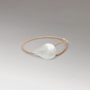Goddess Freja bracelet - the Tear handmade in brown leather and sterling silver 935, high quality jewellery - Freya & Thor of Sweden,