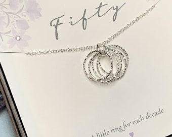 Five rings for five decades best sale necklace