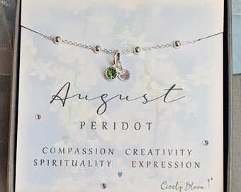 Birthstone Bracelet, August Birthday Gift, Peridot Bracelet, August Peridot Birthstone, August Birthstone Gifts, Birthday gift for her