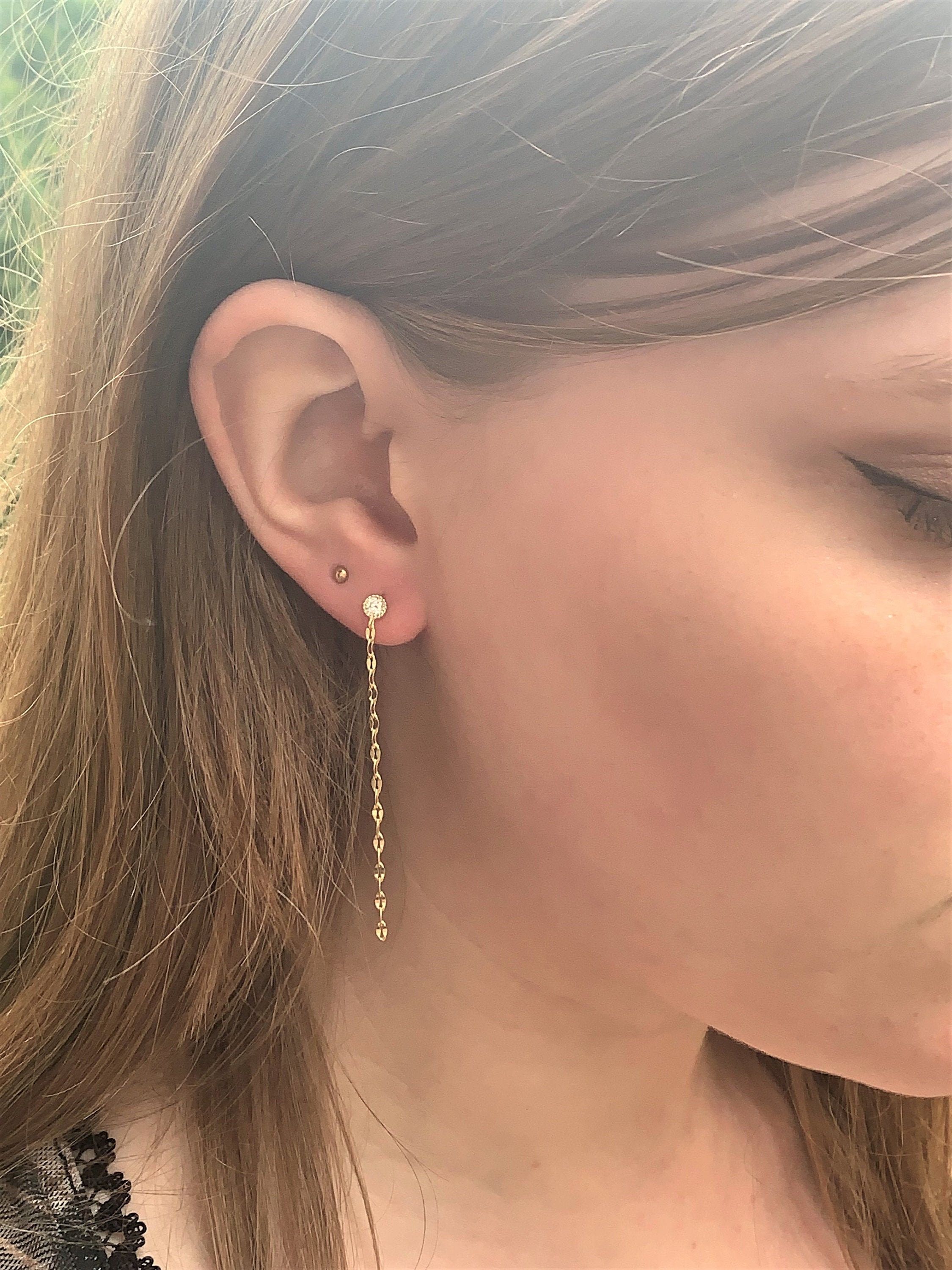 American Diamond Earrings - Statement Gold Earrings - Gianna Statement  Earrings by Blingvine