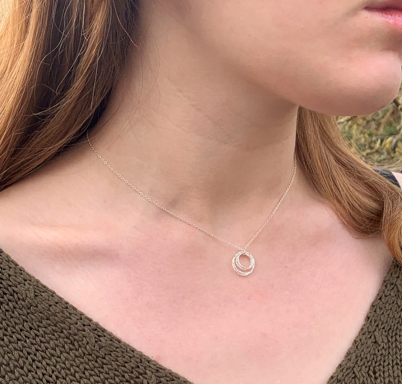 40th Birthday Gift Idea for Woman 4 Rings 4 Decades 40th Gift for Daughter Friend Sister 40th Birthday Necklace