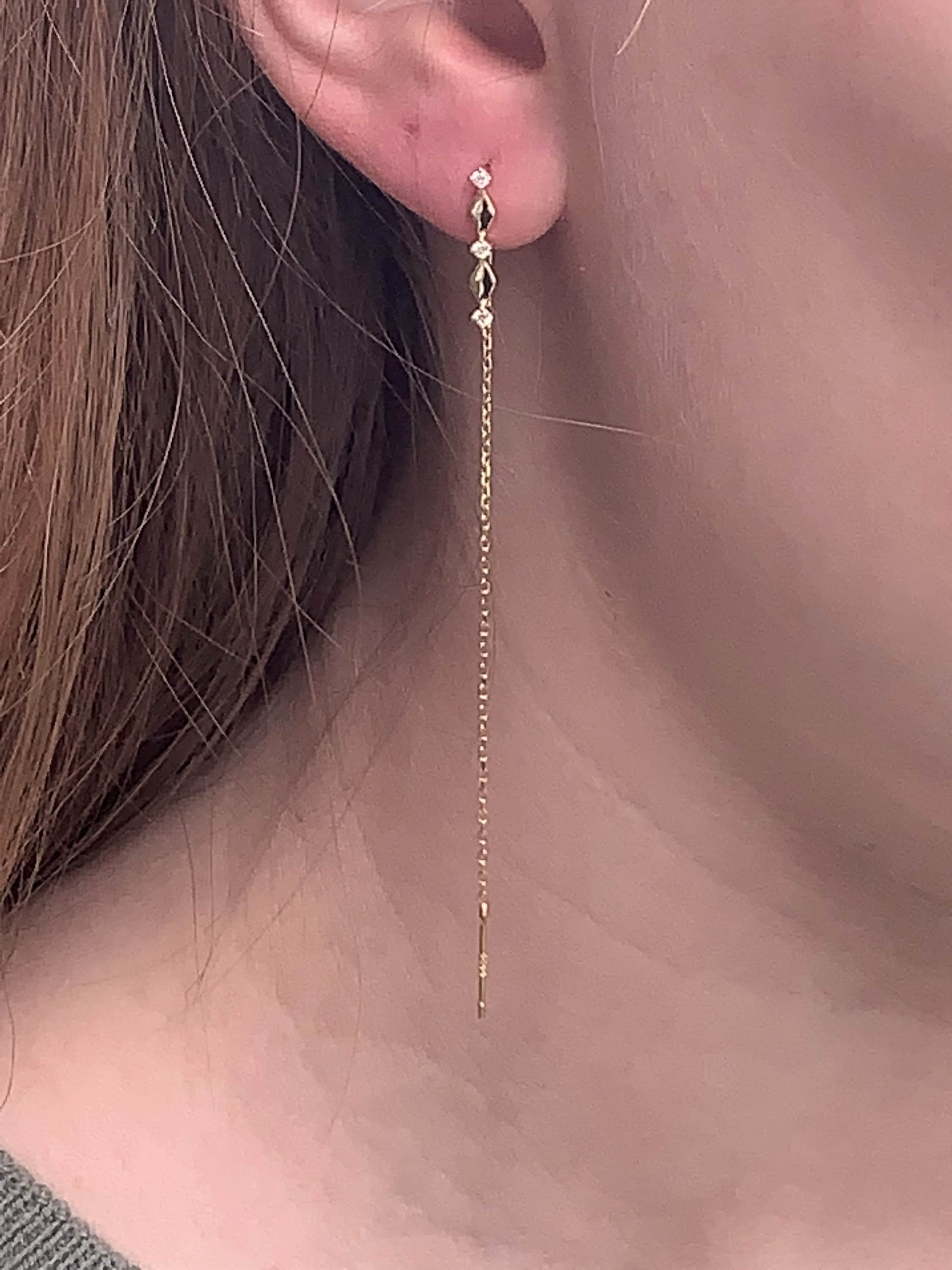 Dainty Gold Threader Earrings Threader Earrings Dainty Etsy UK