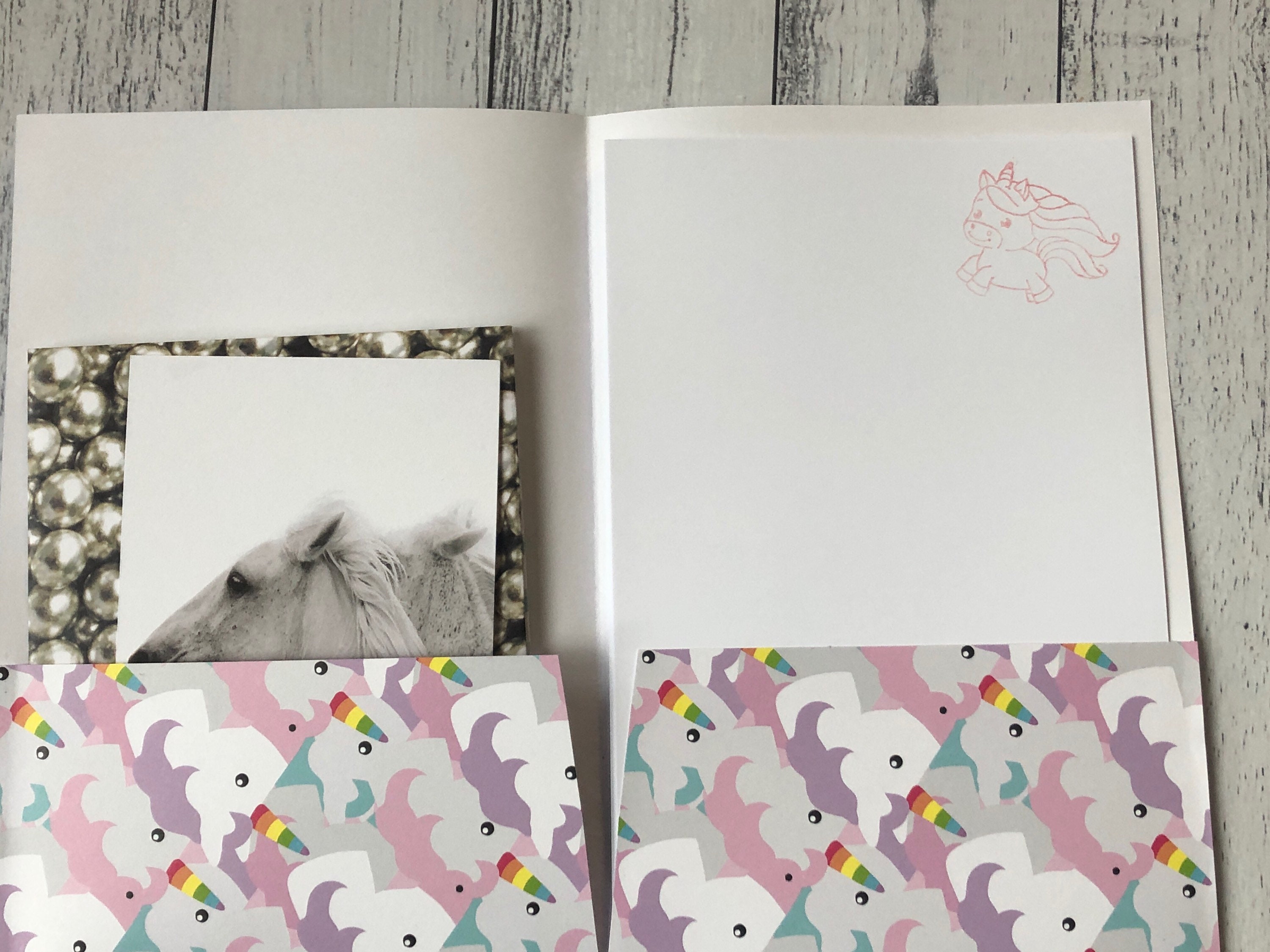 Unicorn Letter Writing Set Stationery Set Penpal Snail Mail Childrens