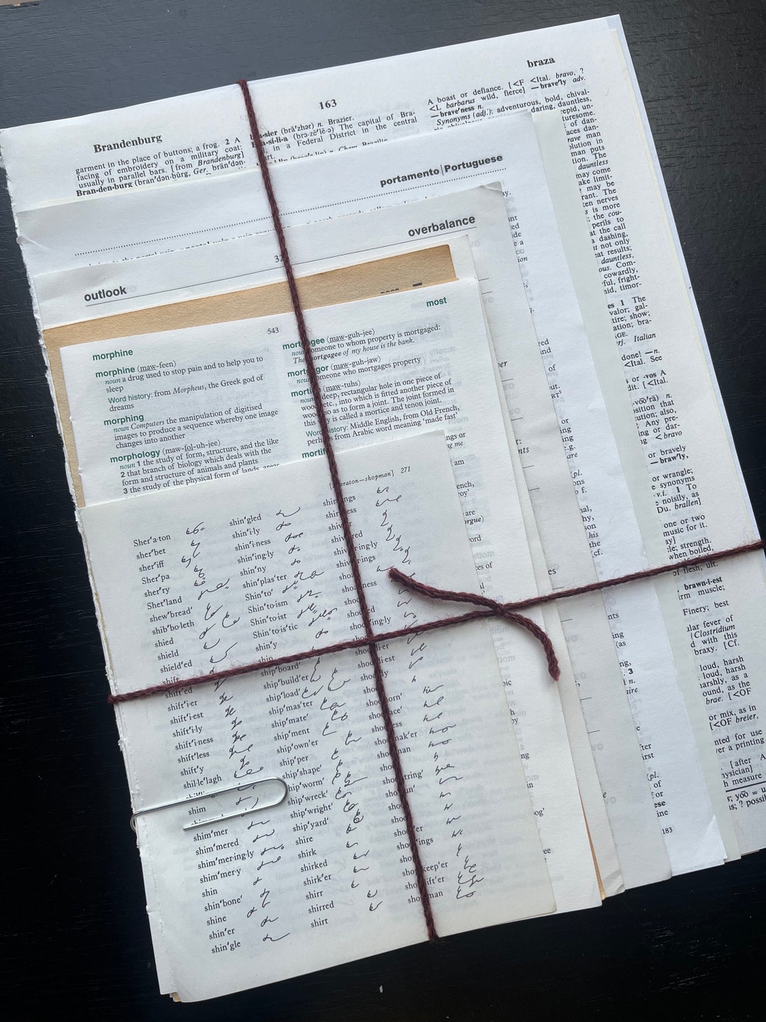 Dictionary Paper.pdf 20 Piece Vintage Dictionary Page Set, Mixed Dictionary and Reference ...