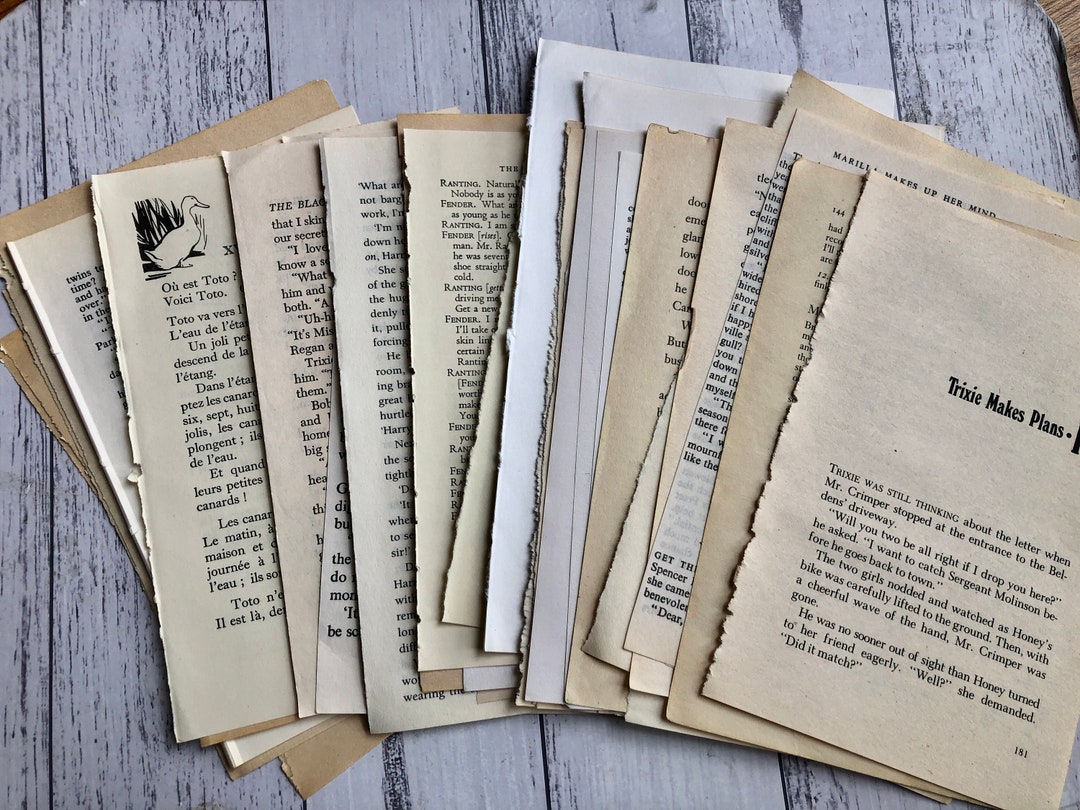 50 Vintage Book Pages, Mixed Paper Ephemera for Collage - Etsy Australia