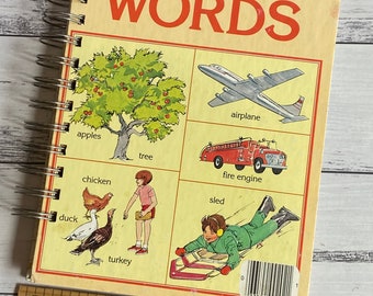 Repurposed Little Golden Book Journal: 'Words' Vintage Notebook