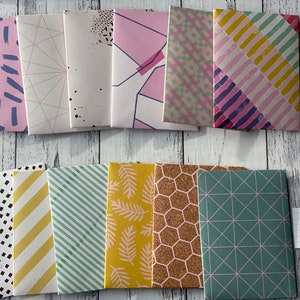 Geometric mini envelope set plain white notecards, six pack small handmade, gift card holder, thank yous or invitations, lunch box notes