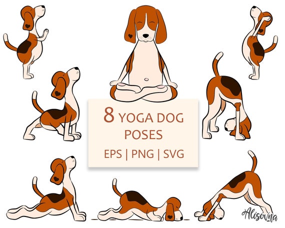 Dog in Yoga Poses Digital Clipart Cut Files Svg Yoga - Etsy