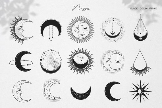 Moon Icons Clipart Celestial Digital Clipart In Vector Svg Etsy Moon Icons Clipart Celestial Digital Clipart In Vector Svg Etsy