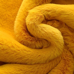 Super Soft Golden Yellow Luxury Short Pile Faux Fur Fabric