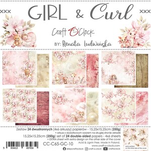 Set di carta per scrapbooking Girl & Curl - 6"*6"