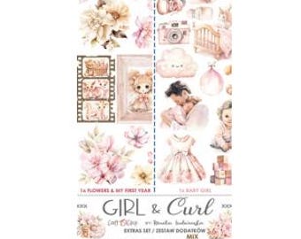 Plakboekpapier met extra elementen om te snijden GIRL & CURL MIX, 6 x 12 in